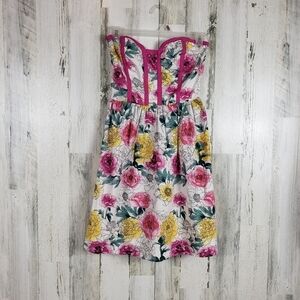 Kandy kiss strapless flower mini dress size 3